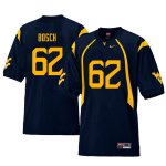 Men's West Virginia Mountaineers NCAA #62 Kyle Bosch Navy Authentic Nike Retro Stitched College Football Jersey JY15M64RQ